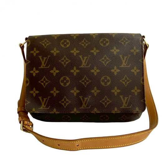 LOUIS VUITTON Shoulder Bag M51257 Epi Leather Brown Monogram Musette tango short Women Used Authentic