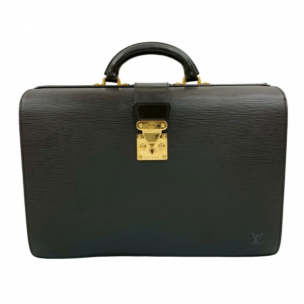 LOUIS VUITTON Business bag M54352 Epi Leather black Doctor bag Epi Serviet Fermoir mens Used Authentic