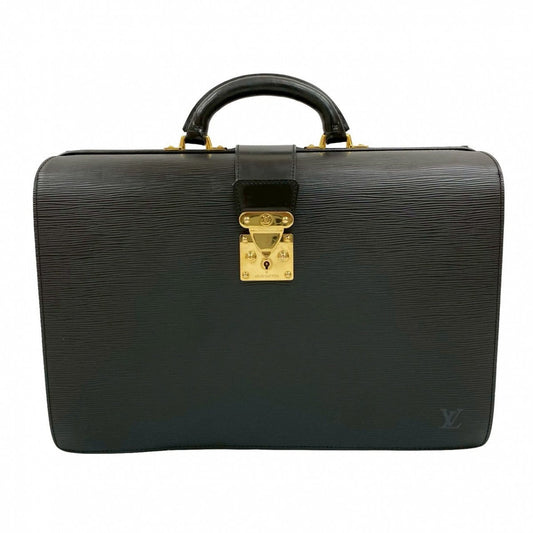 LOUIS VUITTON Business bag M54352 Epi Leather black Doctor bag Epi Serviet Fermoir mens Used Authentic