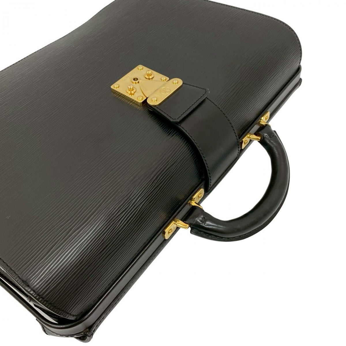 LOUIS VUITTON Business bag M54352 Epi Leather black Doctor bag Epi Serviet Fermoir mens Used Authentic