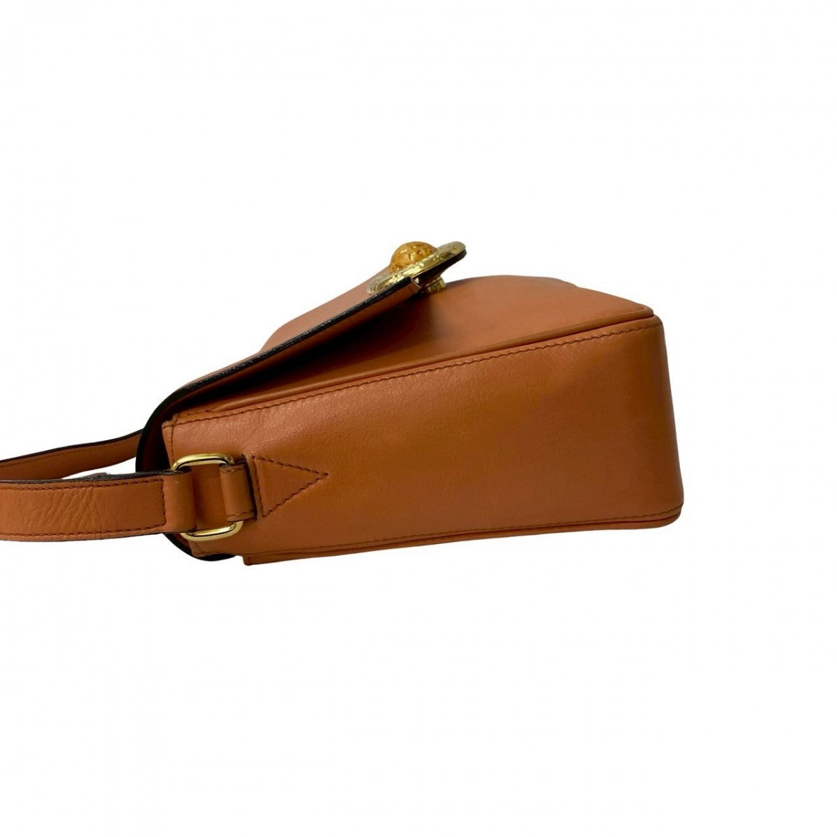 CELINE Shoulder Bag leather Orange Star Ball Metal Women Used Authentic