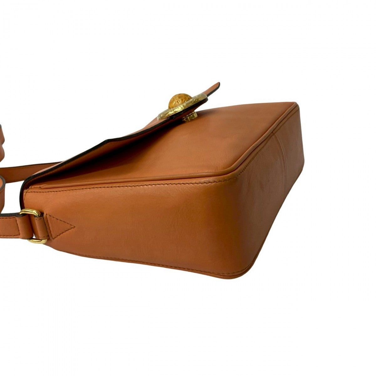 CELINE Shoulder Bag leather Orange Star Ball Metal Women Used Authentic