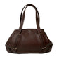 CELINE Handbag leather Brown Triomphe logo embossed Women Used Authentic