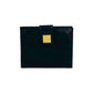 CELINE Bifold Wallet Calfskin, Leather Navy logo Metal Women(Unisex) Used Authentic