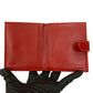 LOEWE Bifold Wallet leather Red Twisted Metal Velazquez Women Used Authentic