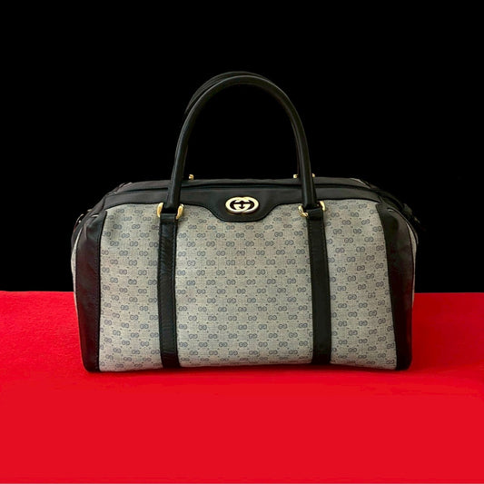 GUCCI Handbag leather Navy