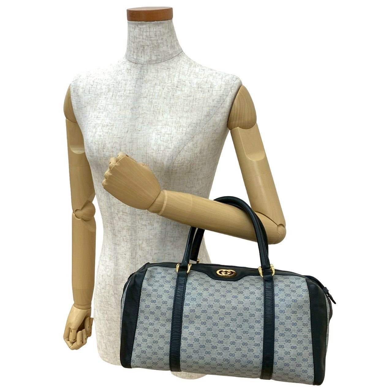 GUCCI Handbag leather Navy