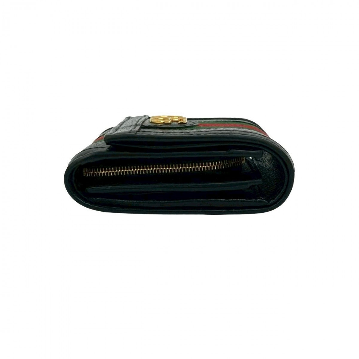 GUCCI Bifold Wallet leather black GG Marmont Ophidia