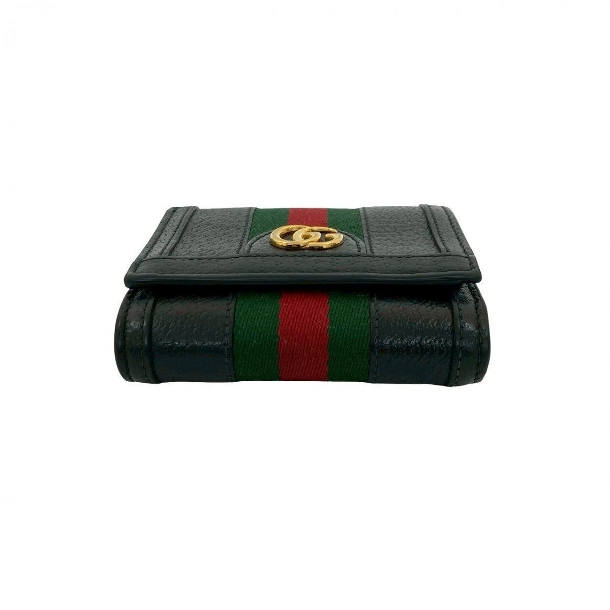 GUCCI Bifold Wallet leather black GG Marmont Ophidia