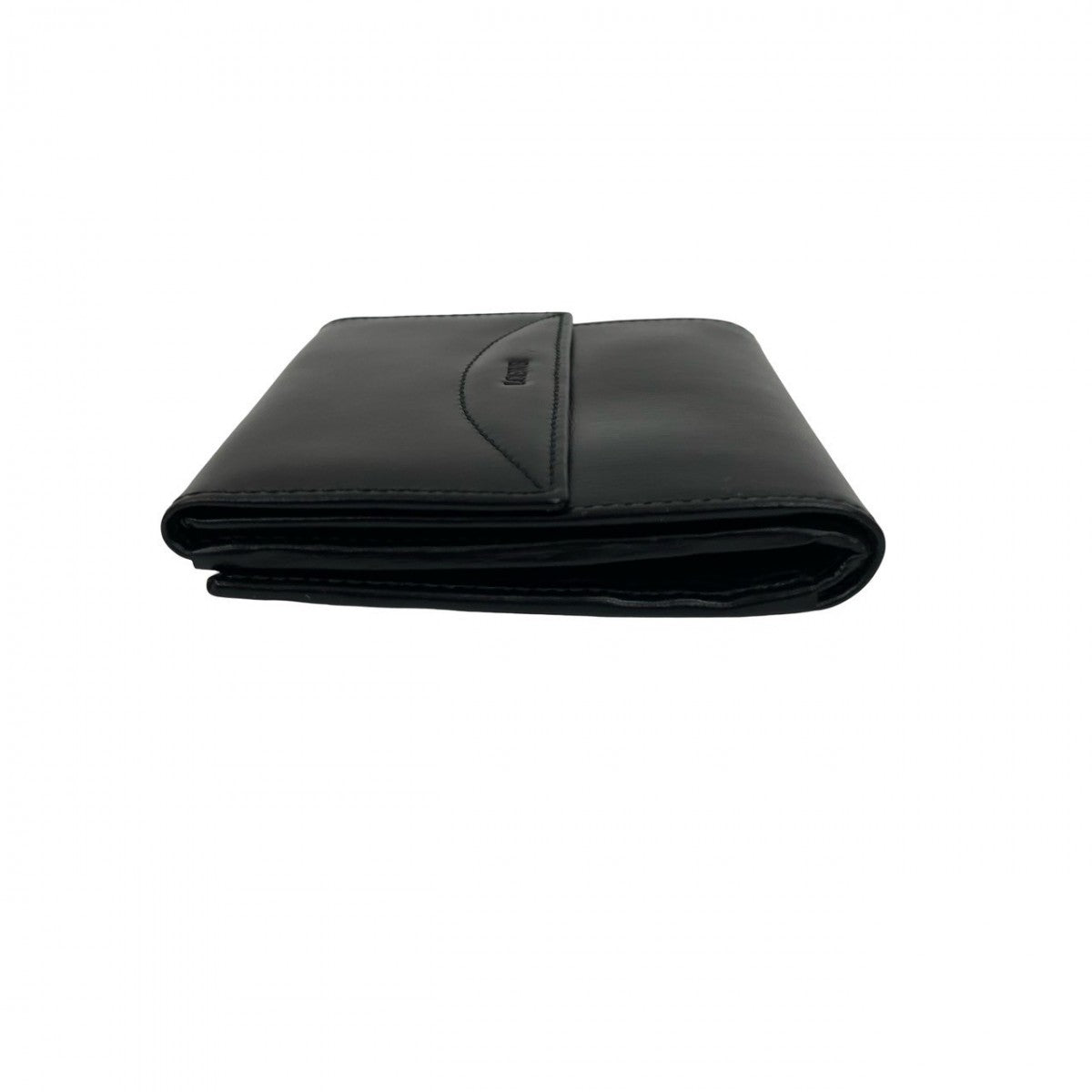LOEWE Bifold Wallet leather black logo Women Used Authentic