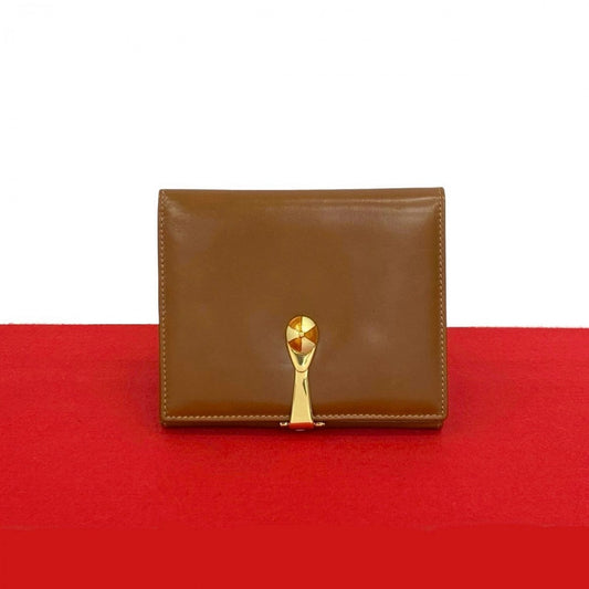 GUCCI Bifold Wallet leather Brown Women Used Authentic