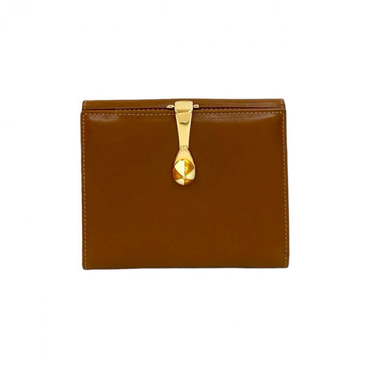 GUCCI Bifold Wallet leather Brown Women Used Authentic