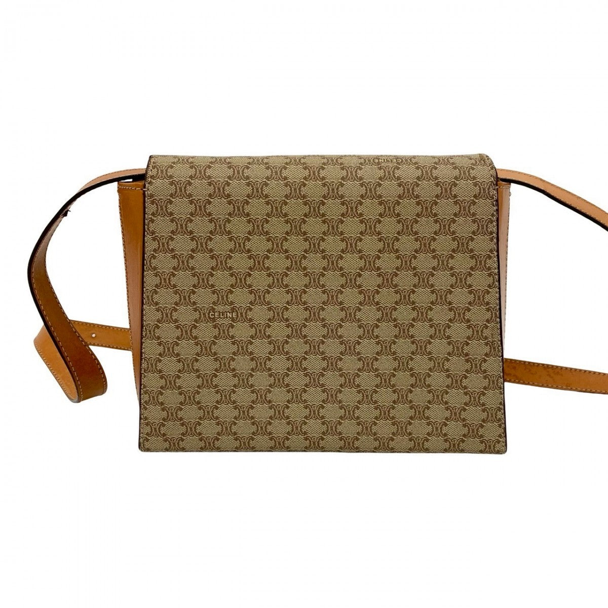 CELINE Shoulder Bag Leather, PVC beige Macadam Blason Triomphe Women Used Authentic