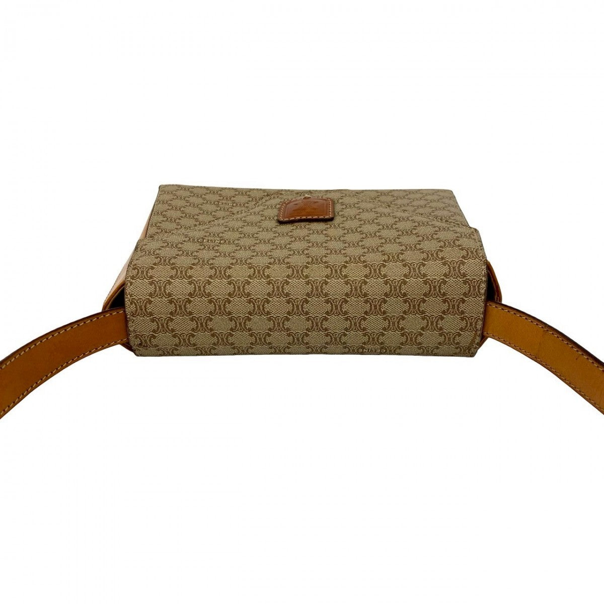 CELINE Shoulder Bag Leather, PVC beige Macadam Blason Triomphe Women Used Authentic
