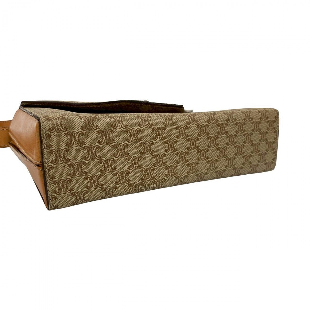 CELINE Shoulder Bag Leather, PVC beige Macadam Blason Triomphe Women Used Authentic