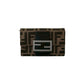 FENDI Bifold Wallet Canvas, Leather Brown Zucca FF logo Pattern Women Used Authentic
