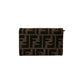 FENDI Bifold Wallet Canvas, Leather Brown Zucca FF logo Pattern Women Used Authentic