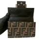 FENDI Bifold Wallet Canvas, Leather Brown Zucca FF logo Pattern Women Used Authentic