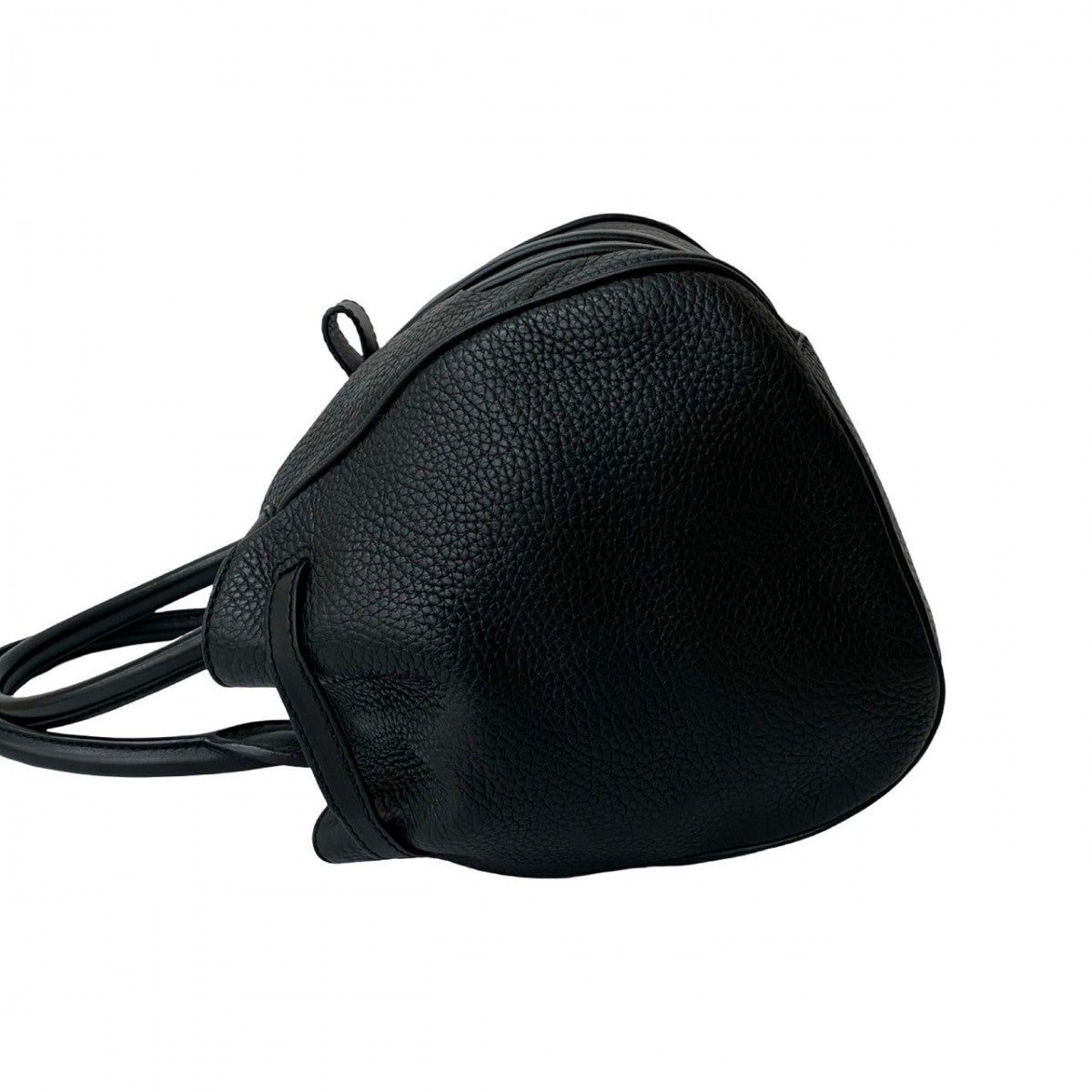 CELINE Handbag leather black celine logo Metal Women Used Authentic