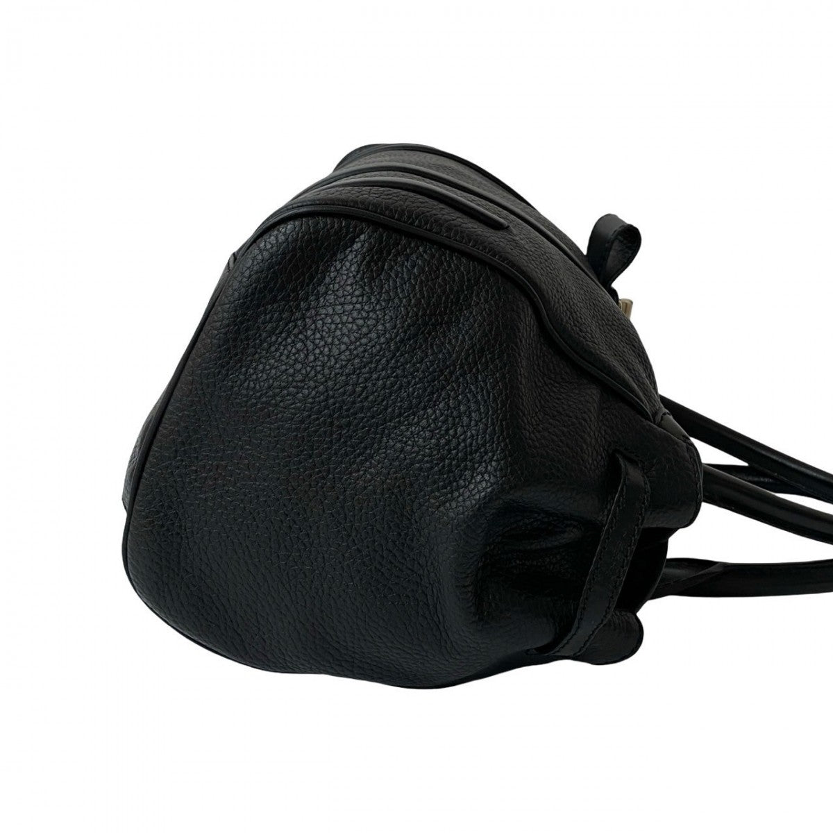 CELINE Handbag leather black celine logo Metal Women Used Authentic