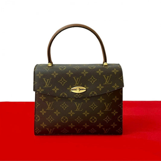 LOUIS VUITTON Handbag M51379 Leather, PVC Brown Monogram Malesherbes Women Used Authentic