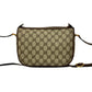 GUCCI Shoulder Bag Leather, PVC Brown GG logo Metal Sherry line Women Used Authentic