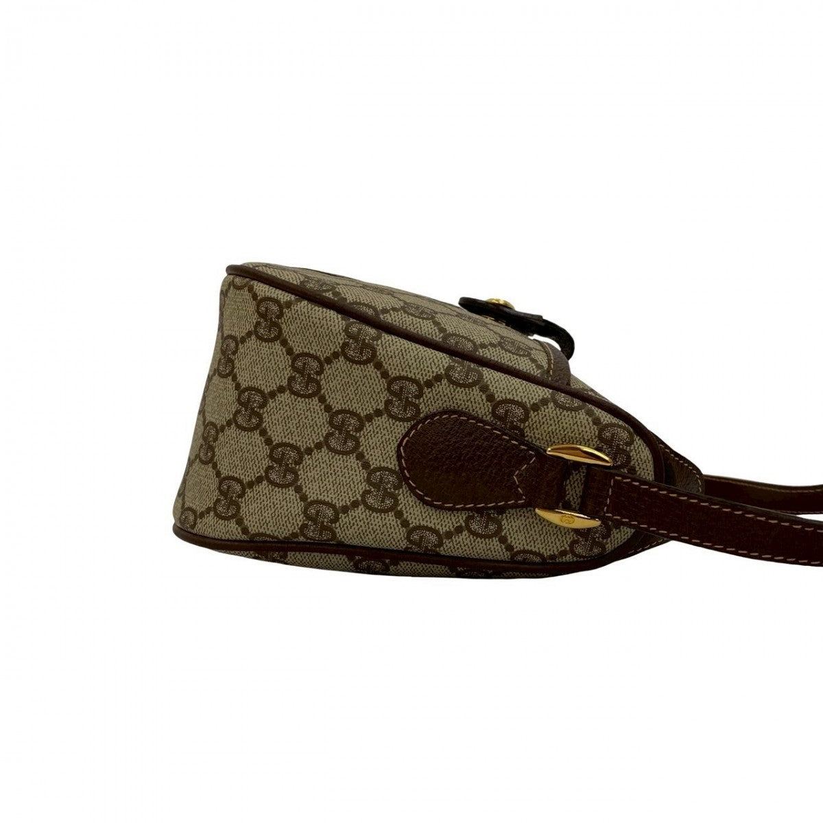 GUCCI Shoulder Bag Leather, PVC Brown GG logo Metal Sherry line Women Used Authentic