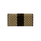 GUCCI Long Wallet Purse Leather, Canvas beige Diamante Horsebit Women Used Authentic