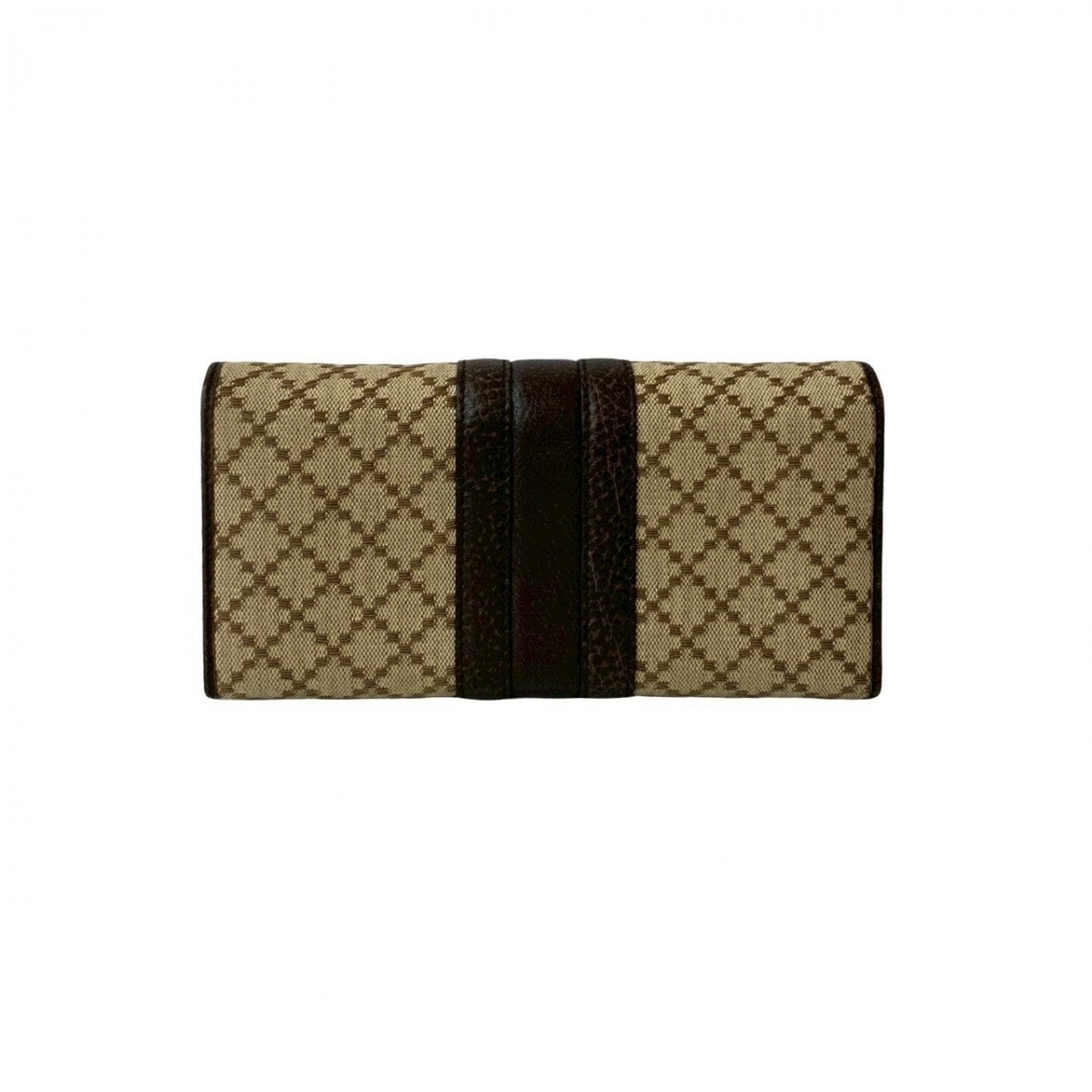 GUCCI Long Wallet Purse Leather, Canvas beige Diamante Horsebit Women Used Authentic