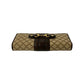 GUCCI Long Wallet Purse Leather, Canvas beige Diamante Horsebit Women Used Authentic