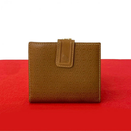 GUCCI Bifold Wallet leather Brown Gamaguchi GG logo Women(Unisex) Used Authentic