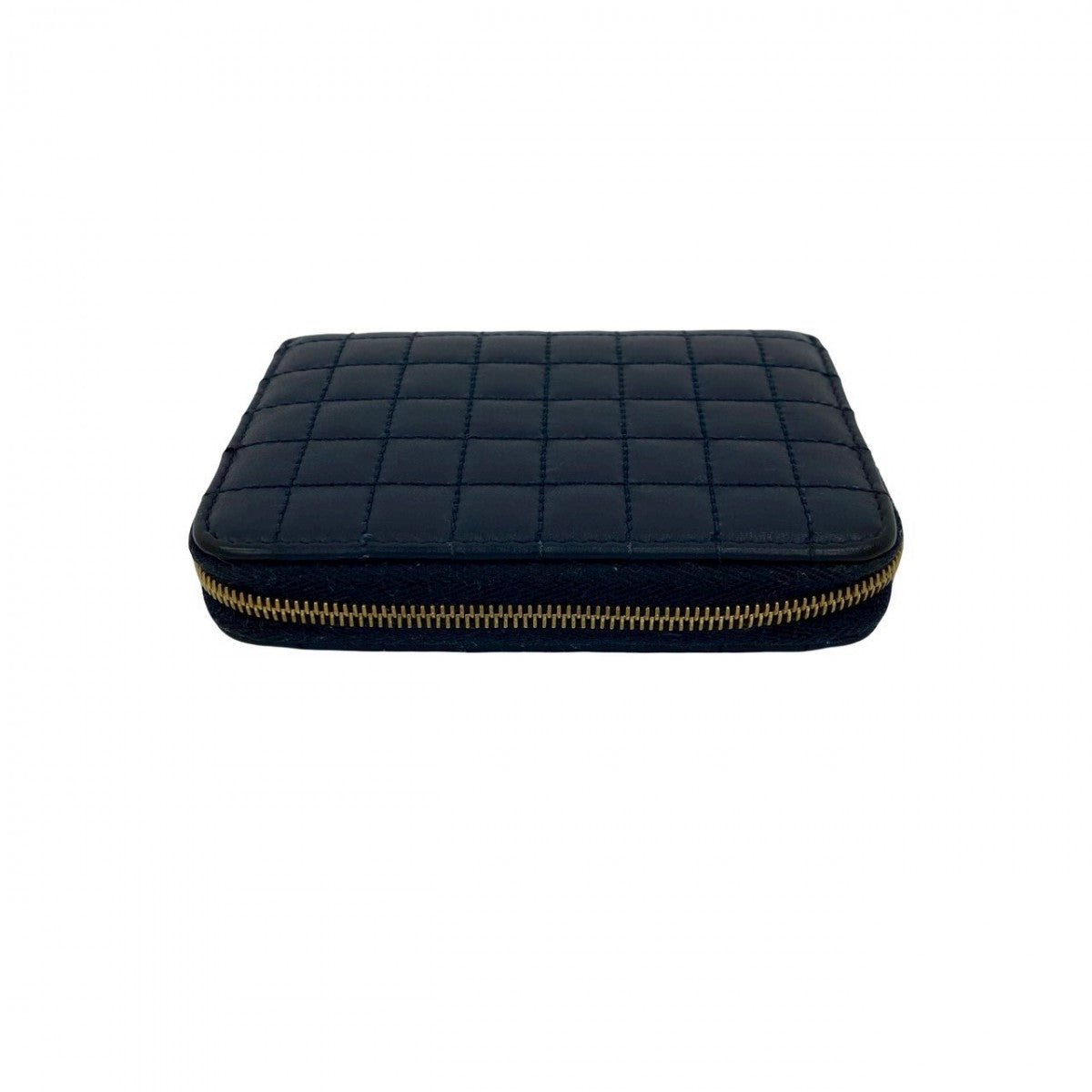 CELINE Bifold Wallet leather Navy C Charm Compact Wallet mens Used Authentic