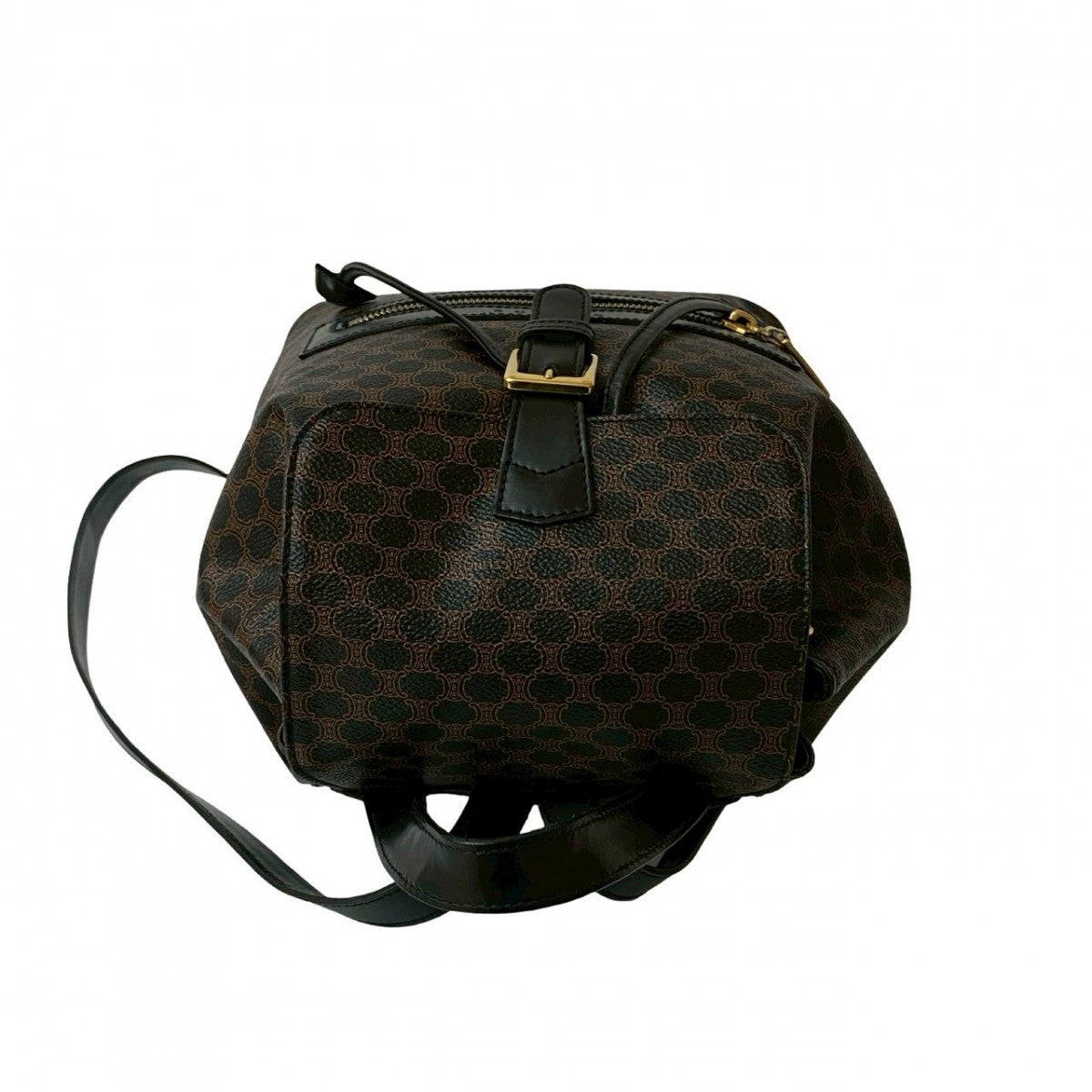 CELINE Backpack Leather, PVC black Macadam Blason Triomphe Pattern mens(Unisex) Used Authentic