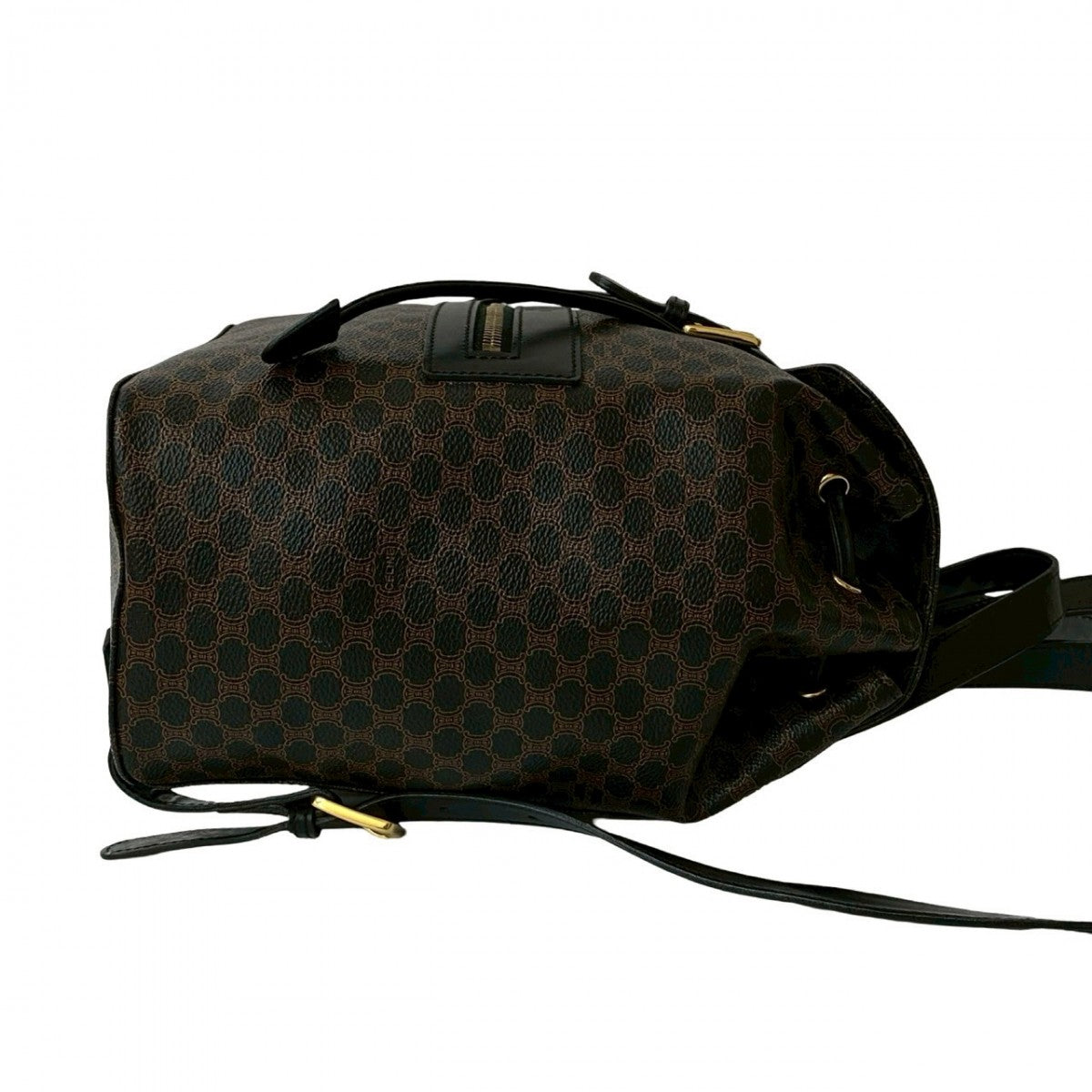 CELINE Backpack Leather, PVC black Macadam Blason Triomphe Pattern mens(Unisex) Used Authentic