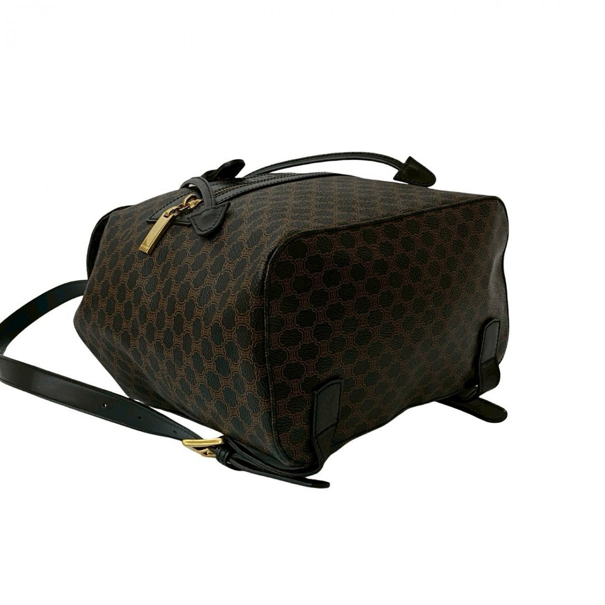 CELINE Backpack Leather, PVC black Macadam Blason Triomphe Pattern mens(Unisex) Used Authentic