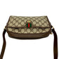 GUCCI Shoulder Bag Leather, PVC Brown GG logo Metal Sherry line Women Used Authentic