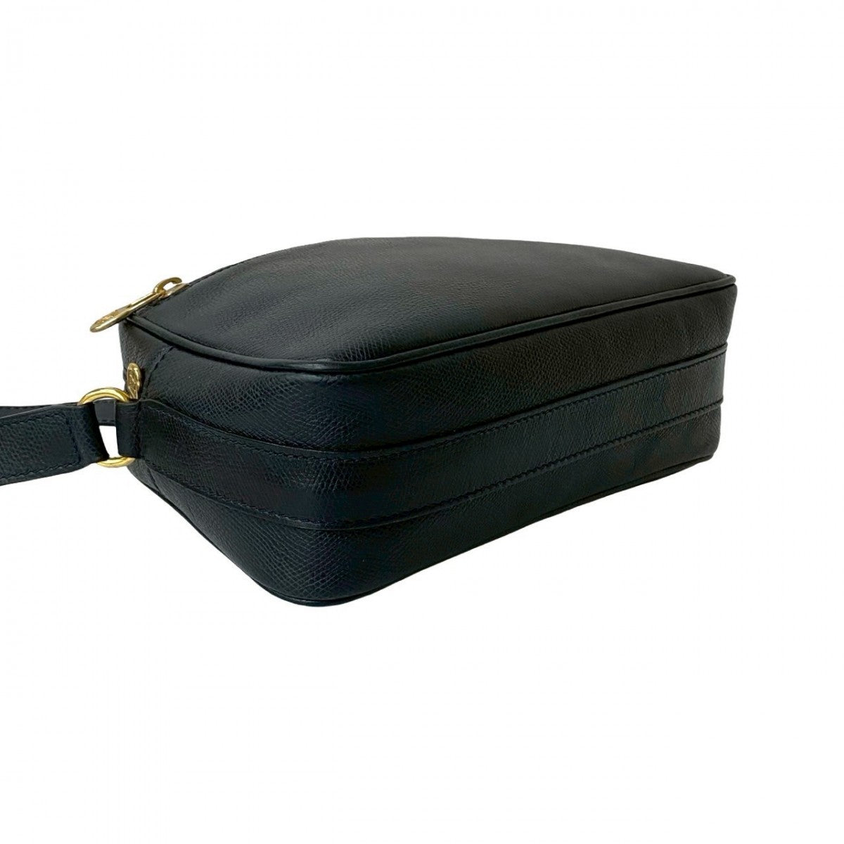 CELINE Shoulder Bag leather Navy Triomphe logo Metal mens(Unisex) Used Authentic