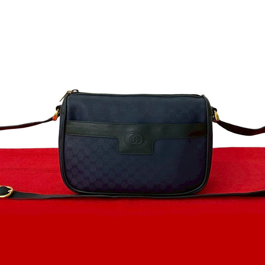 GUCCI Shoulder Bag leather Navy