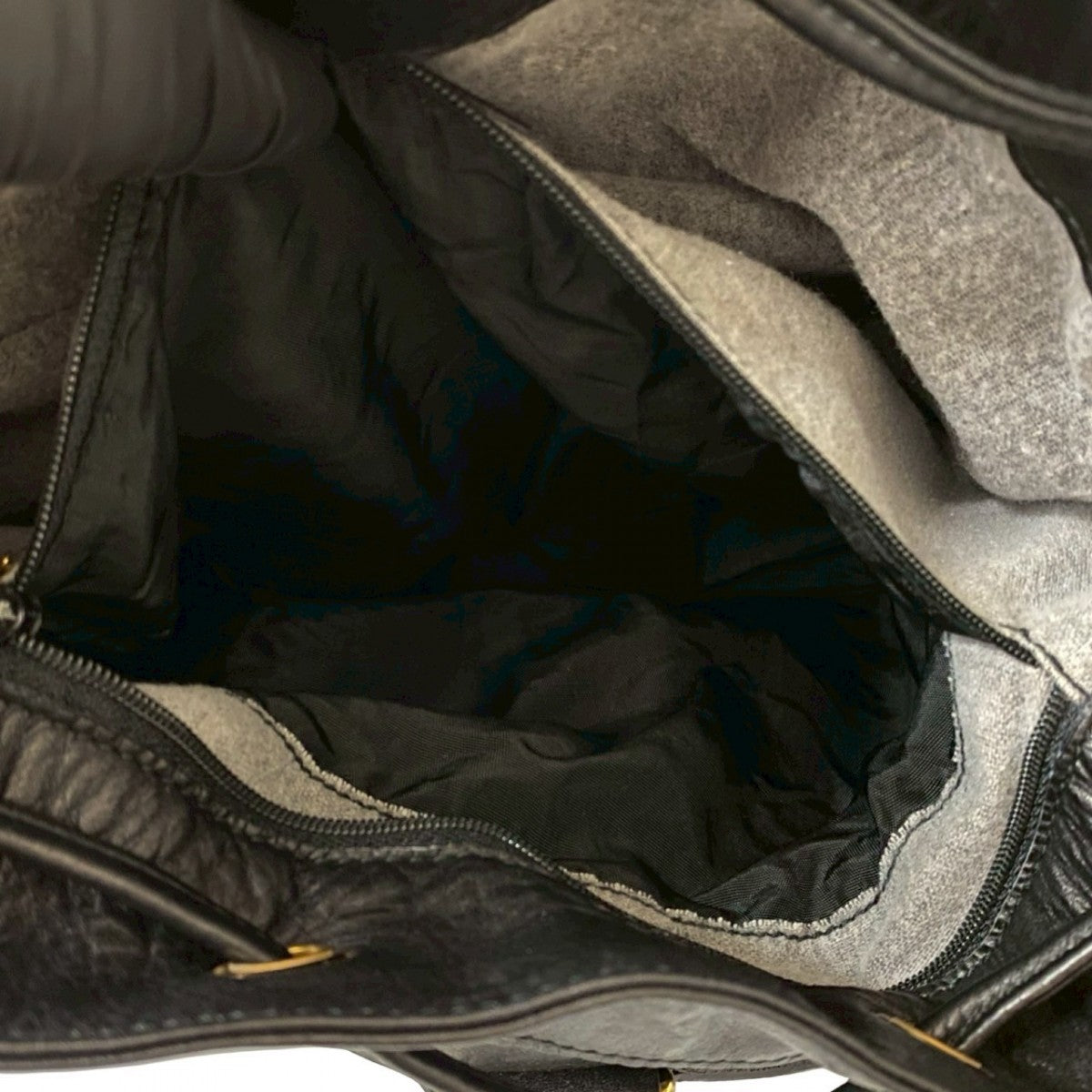 GUCCI Backpack leather black Bamboo