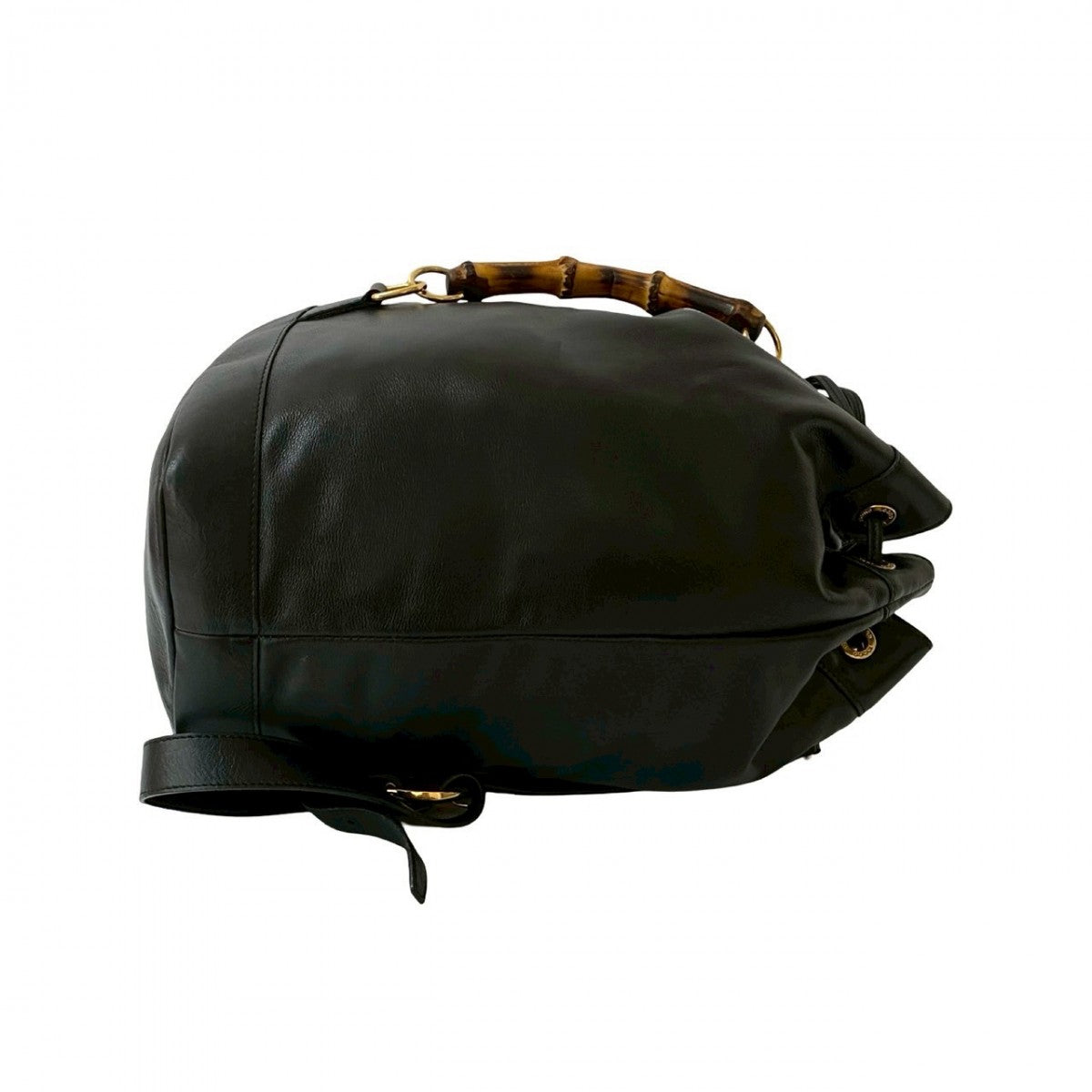 GUCCI Backpack leather black Bamboo