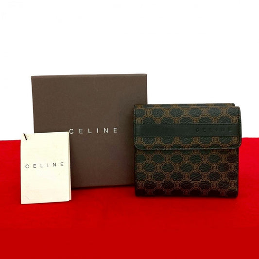 CELINE Tri-fold wallet leather Brown