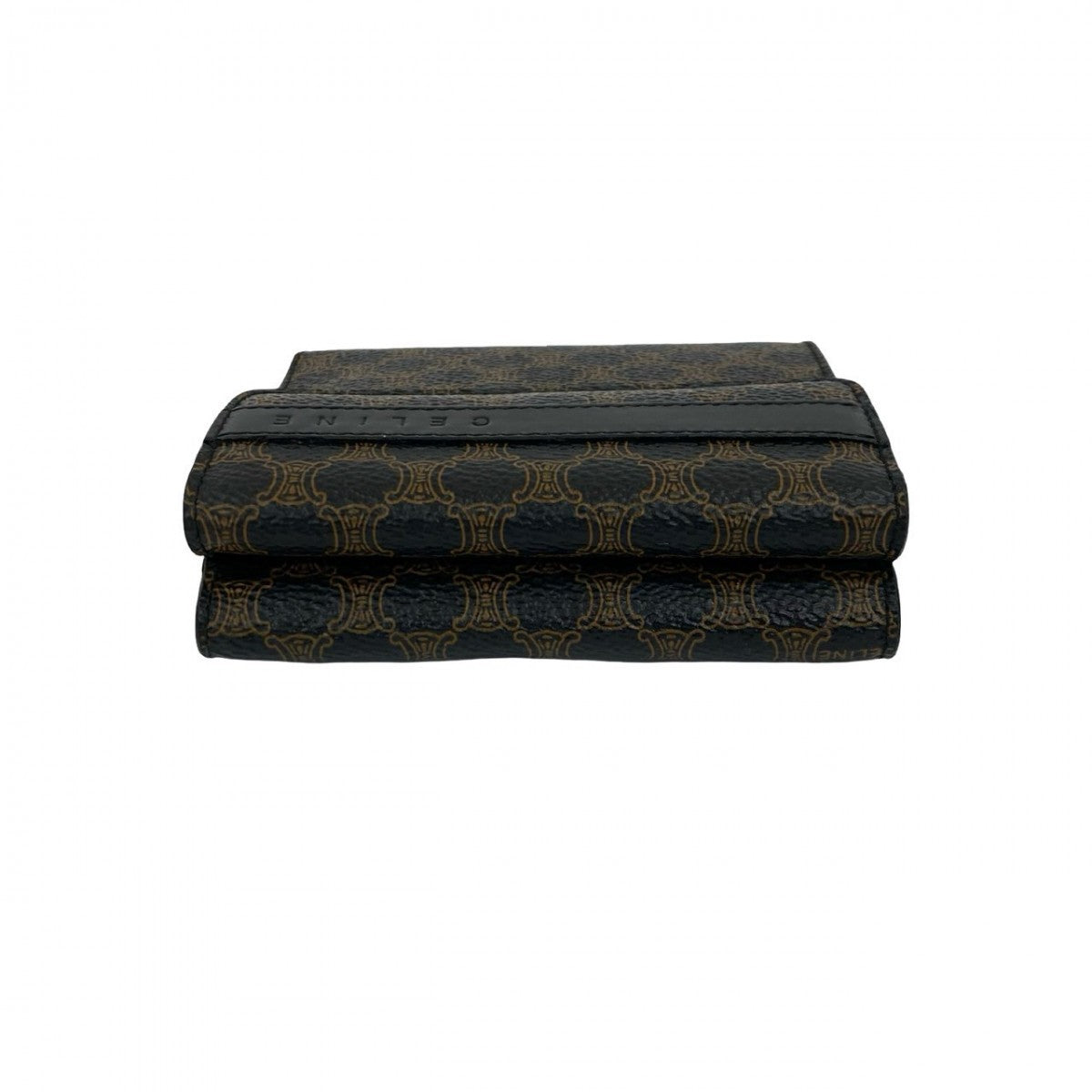 CELINE Tri-fold wallet leather Brown