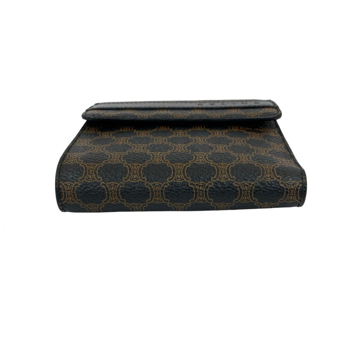 CELINE Tri-fold wallet leather Brown