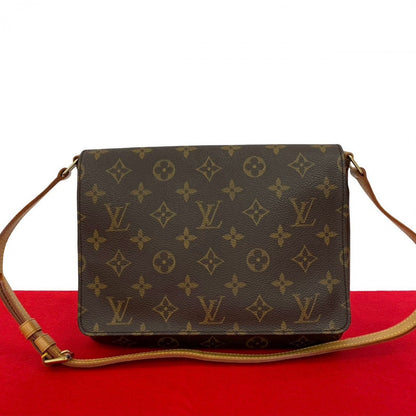 LOUIS VUITTON Shoulder Bag M51257 Leather, PVC Brown Monogram Musette Tango Women Used Authentic