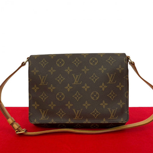 LOUIS VUITTON Shoulder Bag M51257 Leather, PVC Brown Monogram Musette Tango Women Used Authentic