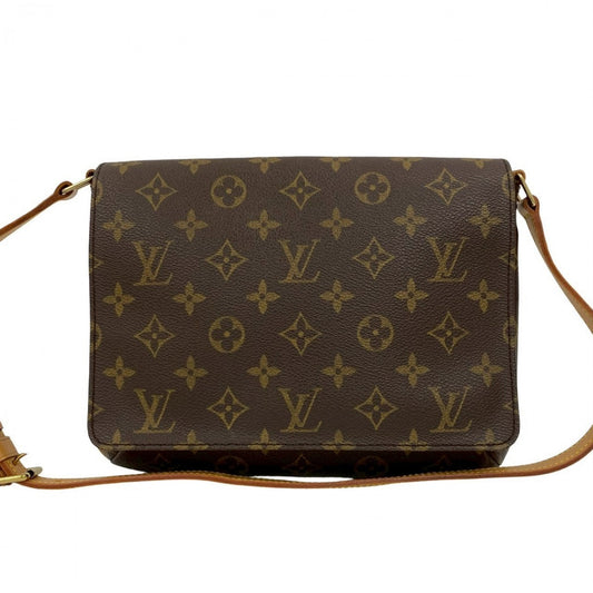 LOUIS VUITTON Shoulder Bag M51257 Leather, PVC Brown Monogram Musette Tango Women Used Authentic