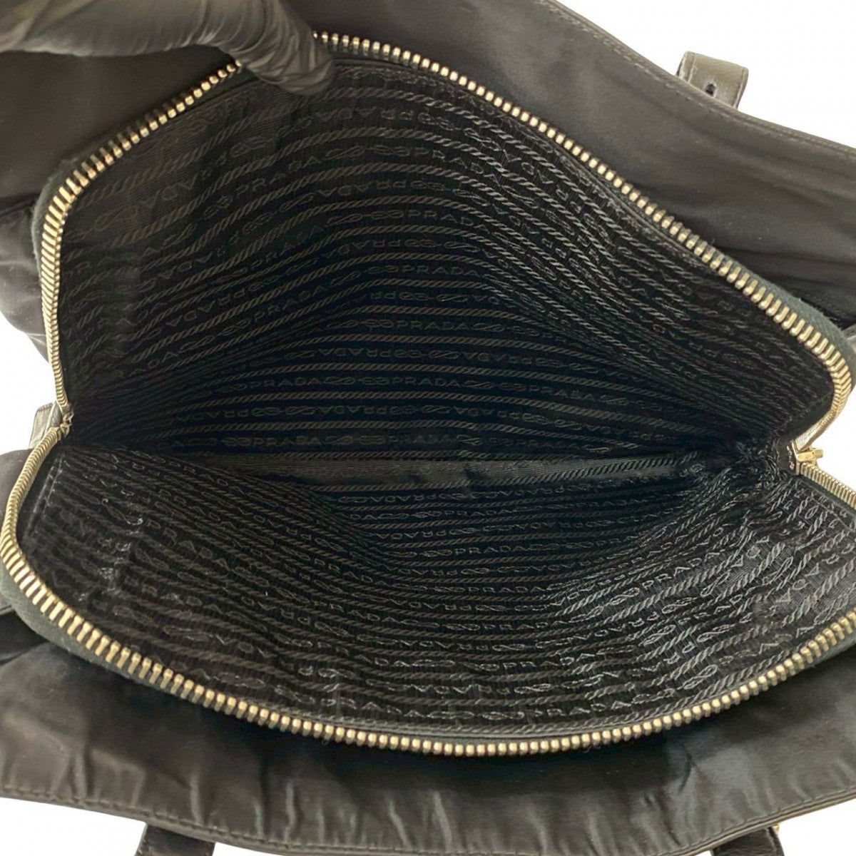PRADA Shoulder Bag leather black