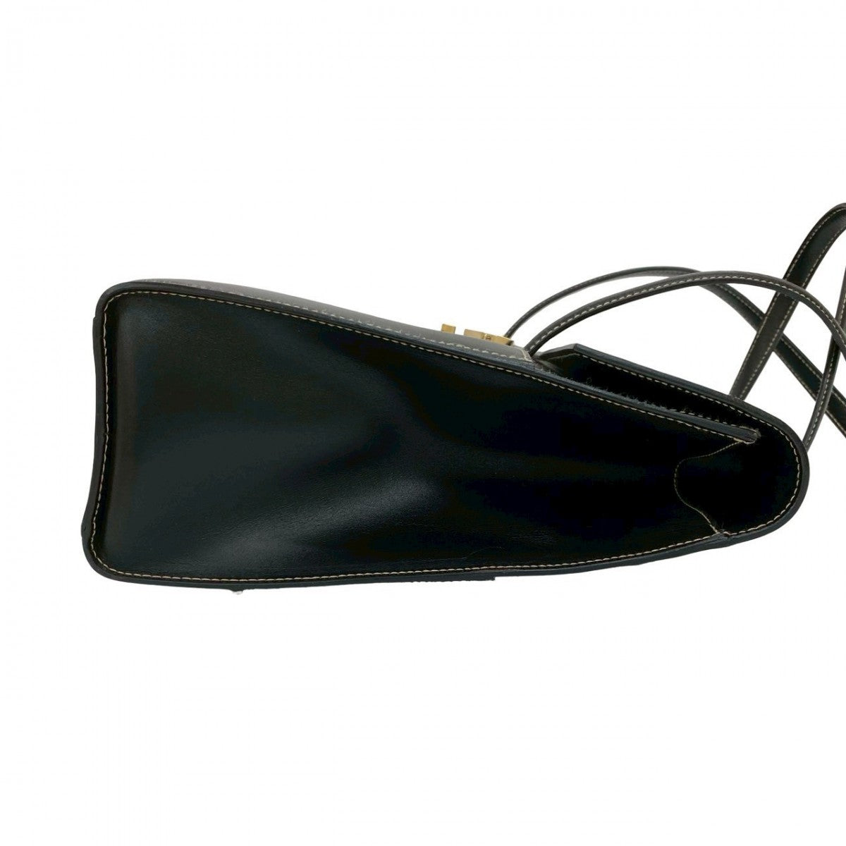 GUCCI Handbag leather black logo Metal Women Used Authentic