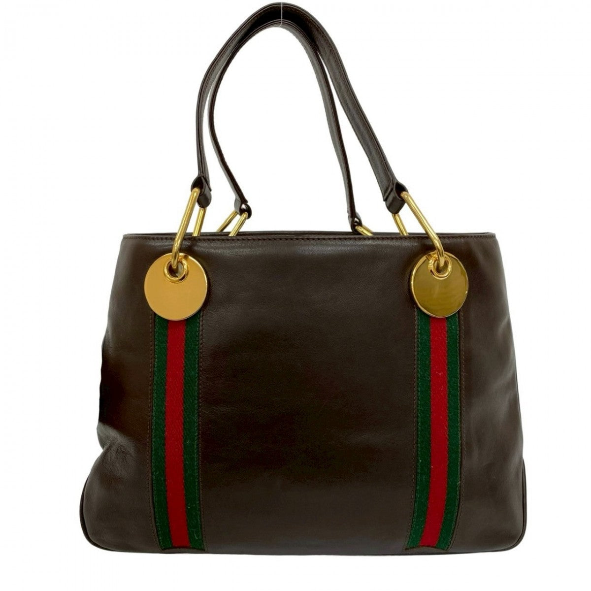 GUCCI Handbag leather Brown Sherry line Women Used Authentic