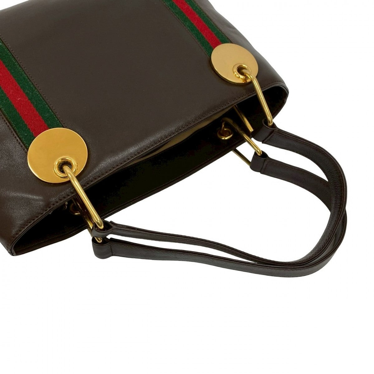 GUCCI Handbag leather Brown Sherry line Women Used Authentic